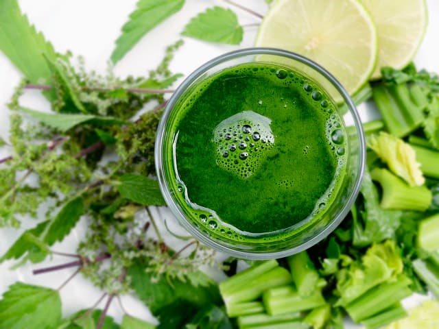 grüner Detox Smoothie aus Chlorella zum Entgiften